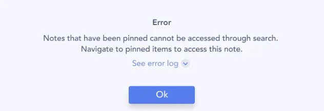 Error message